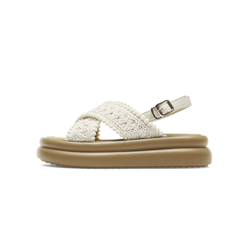 Sandalias Augu Shiden de suela gruesa para mujer, nuevo estilo verano 2026, ideales para usar con faldas, pantuflas deportivas casuales sin cordones.