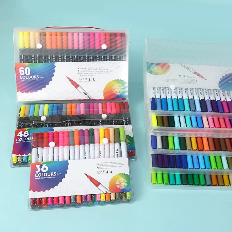 Art children's marker for elementary school students, double-sided watercolour, crayons, water-based pen, brush