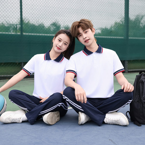 Summer Junior High School Uniform suit High School Students College Students Sports Short Sleeve College Style Middle School Students Class Clothing Group Buying