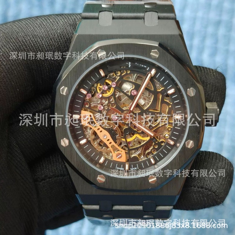 Cross-Border Hot-Selling Model Royal Oak 15407 Automatic Mechanical Watch, In-Stock Dropshipping Ap Men's Business Steel Band Watch