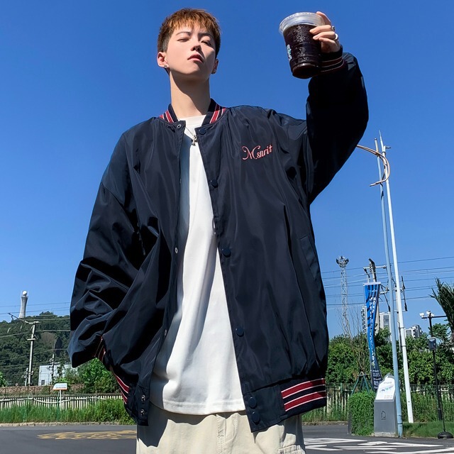 Spring and Autumn New Korean Style Fashion Casual Men's and Women's Design Sense Baseball Uniform College Style Vertical Collar Couple Jacket Coat Spring and Autumn New Korean Style Fashion Casual Men's and Women's Design Sense Baseball Uniform College Style Vertical Collar Couple Jacket Coat