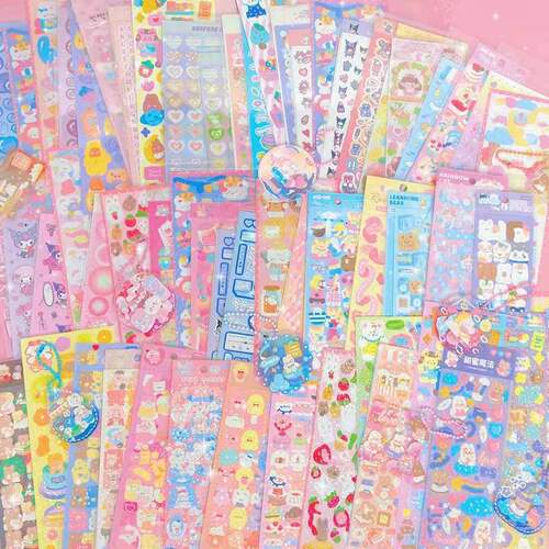 Korean version of handbook, non-repeating Gu card stickers, laser handbook, cartoon printing, PVC decorative stickers, wholesale card set