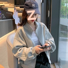 棒球服外套女春秋休闲卫衣2025年新款百搭夹克立领小个子短款外套