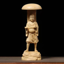 桧木精雕苦行僧唐朝玄奘法师唐三藏摆件 家用供奉寺庙佛像装饰品