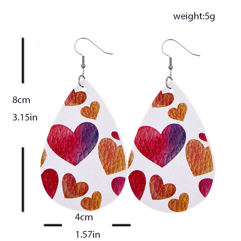 1 Pair Sweet Streetwear Heart Shape Pu Leather Drop Earrings display picture 2
