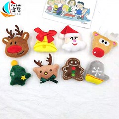 Christmas cartoon plush brooch, foreign trade Christmas doll accessories, bags, shoes and socks, decorative accessories