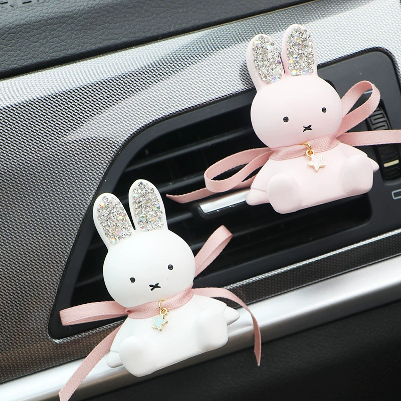 Автомобиль Ароматерапия творческий с бриллиантами Miffy Rabbit автомобиль на выходе воздуха ароматерапия автомобильный парфюм кролик интерьер автомобиля