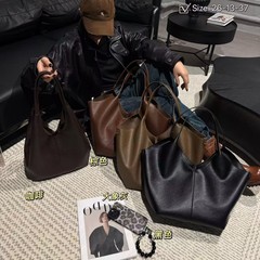 高级感软皮大容量复古托特包包女2025秋冬新款慵懒风休闲单肩大包
