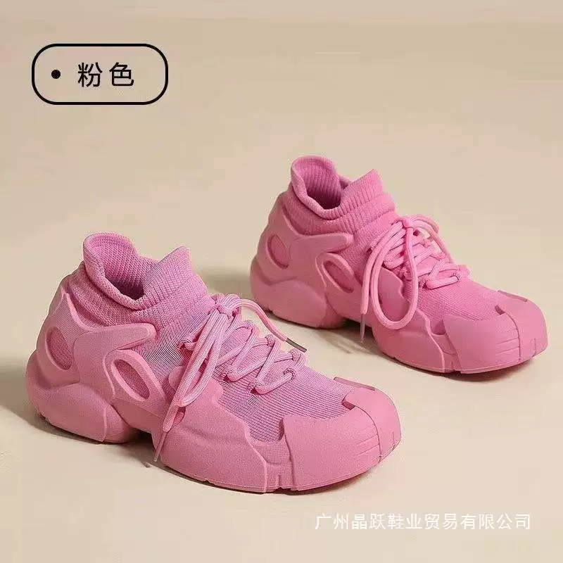 Женские кроссовки больших размеров 2025 Лето Новые кроссовки в стиле "папа" Flyknit Новые универсальные водонепроницаемые кроссовки.