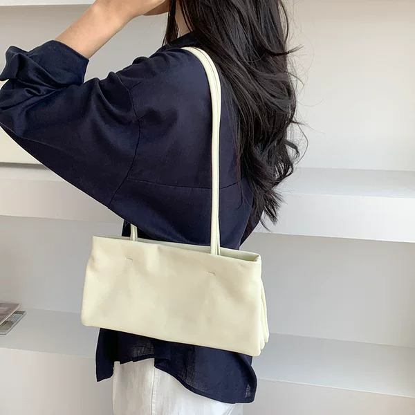 Women's Bag 2026 Spring/Summer New Style Simple Soft First-Layer Cowhide Underarm Bag Casual Versatile Foldable Shoulder Handbag