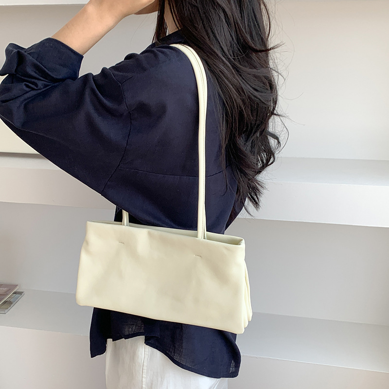 Women's Bag 2026 Spring/Summer New Style Simple Soft First-Layer Cowhide Underarm Bag Casual Versatile Foldable Shoulder Handbag