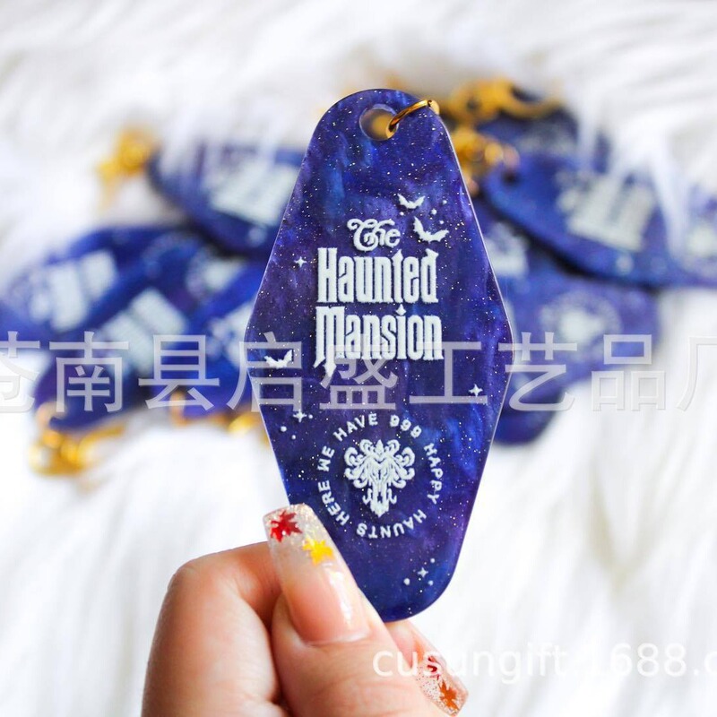 Acrylic key card number plate hotel restaurant signs dining room table rhombus shaped key chain pendant