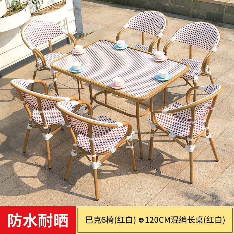 silla de caña al aire libre patio al aire libre silla de caña comunidad al aire libre cafetería leche y té terraza balcón combinación de ocio