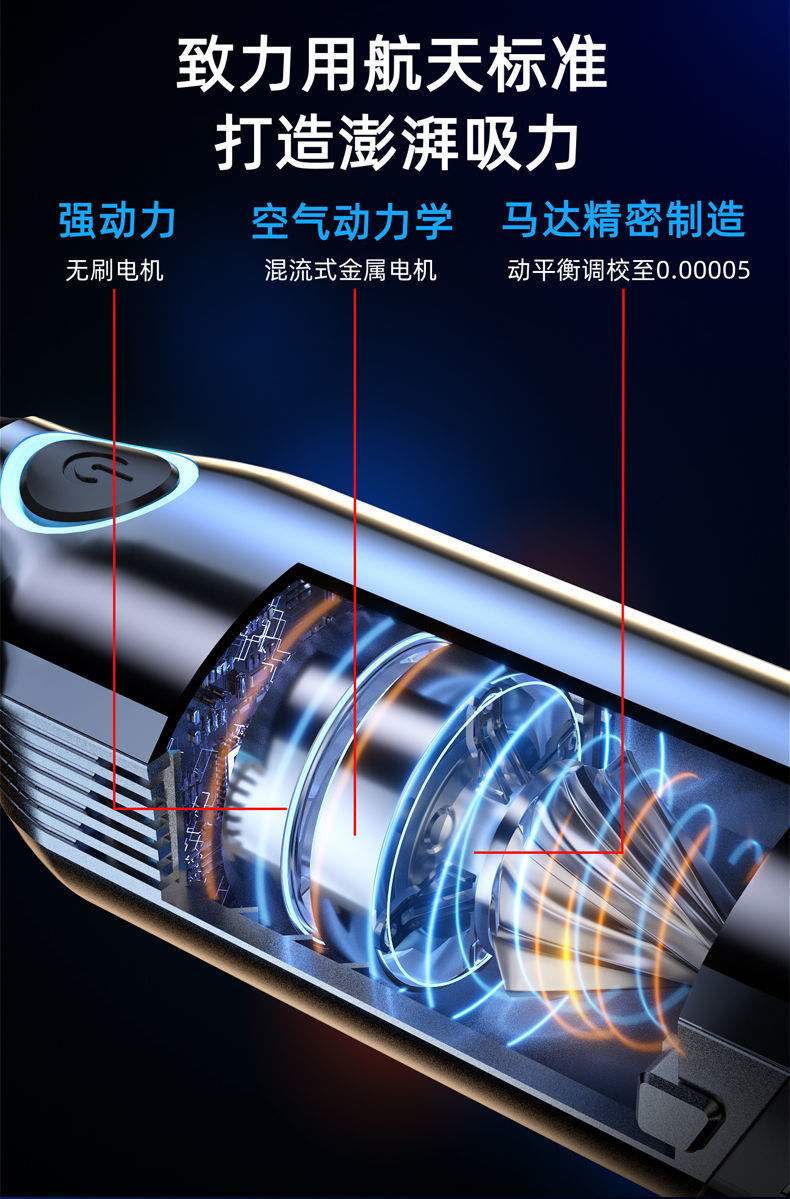 L5U car vacuum cleaner wireless charging high-power car interior car household dual-use strong dedicated large suction