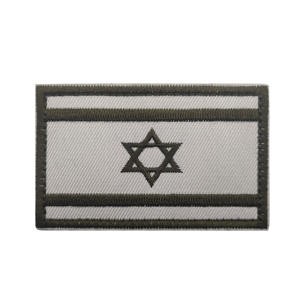 Bandera tailandesa en stock bandera asiática banderas israelíes Bandera de Israel pegatinas de tela brazalete de Velcro parche bordado