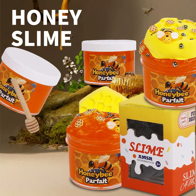 亚马逊蜜蜂王牌牛头胶diy水晶泥跨境slime kit制作套装起泡胶批发