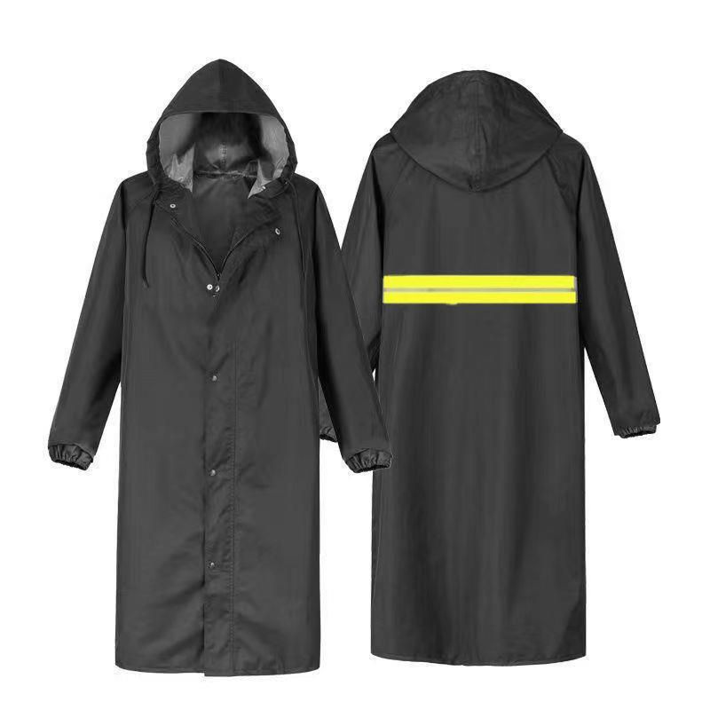 Raincoat largo a prueba de tormentas para hombres y mujeres al aire libre una sola capa de lluvia a pie gruesa larga protección ambiental y protección del trabajo