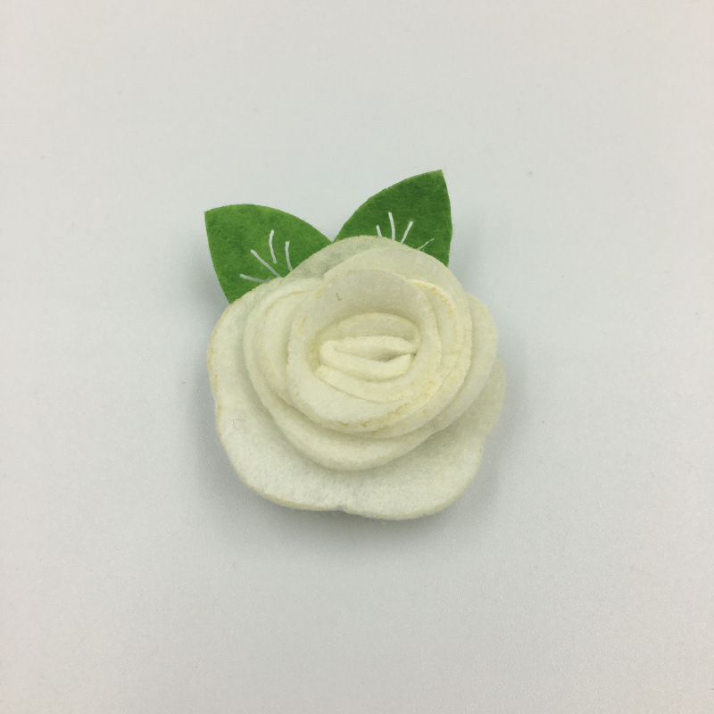 4cm 펠트 천 꽃---유백색