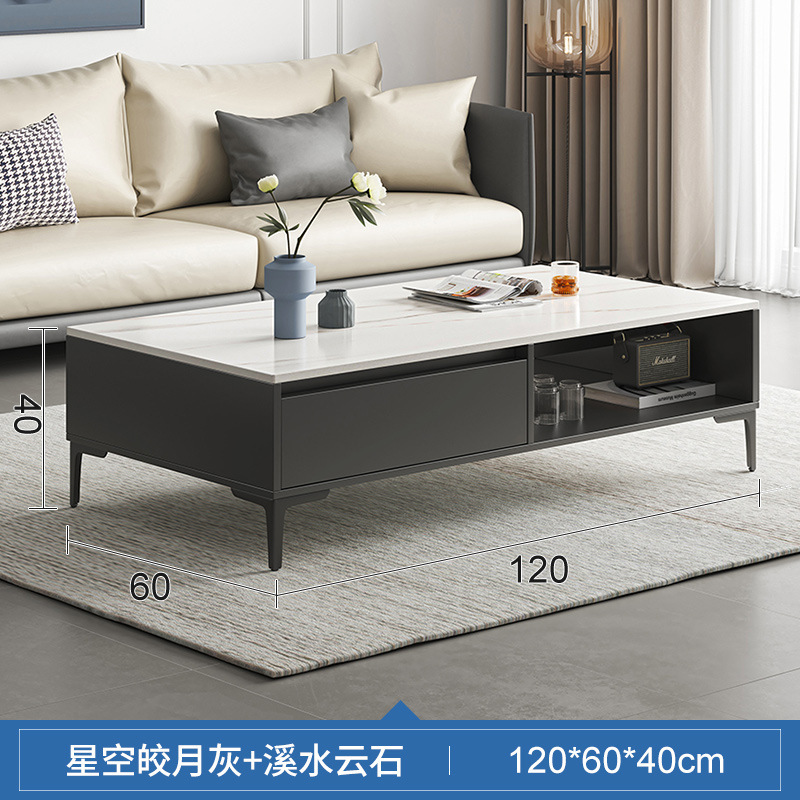 Mesa de café sala de estar casa pequeña mesa de té simple moderno pequeño apartamento balcón mesa cuadrada de lujo minimalista mesa de té