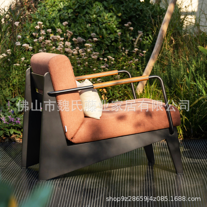 Sofá al aire libre de aleación de aluminio patio jardín departamento de ventas paisajismo comercial proyecto de jardín balcón impermeable protección solar