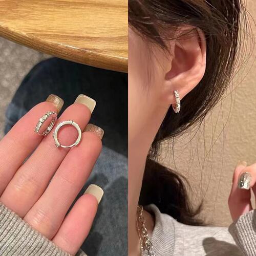 Ins style autumn/winter elegant high-end zircon earrings for women, versatile trendy niche design stud earrings