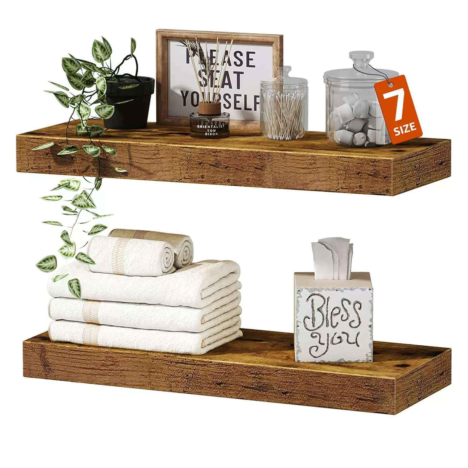 木质壁挂置物架客厅餐厅一字隔板电视墙收纳架书架挂架TEMU现货