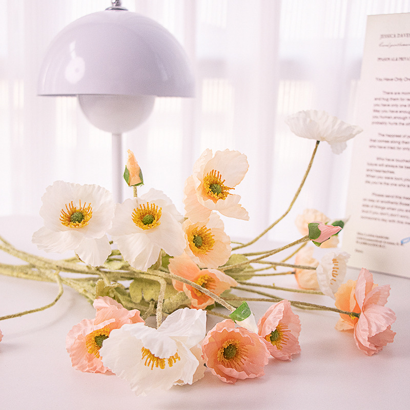 虞美人仿真花束家居摆放花束氛围感假花束摄影道具拍照仿真花束