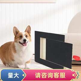 实木狗抓板可抽拉带砂纸狗狗指甲刮板拉带食物盒狗狗玩耍磨爪板