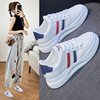 Korean Edition White shoes 2021 Autumn new pattern student ins Casual shoes skate shoes student The thickness of the bottom Shoe of sponge cake B22