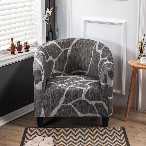 Cross-border European elastic all-inclusive semi-circular small single sofa cover Internet bar coffee shop wine room printed sofa chair cover