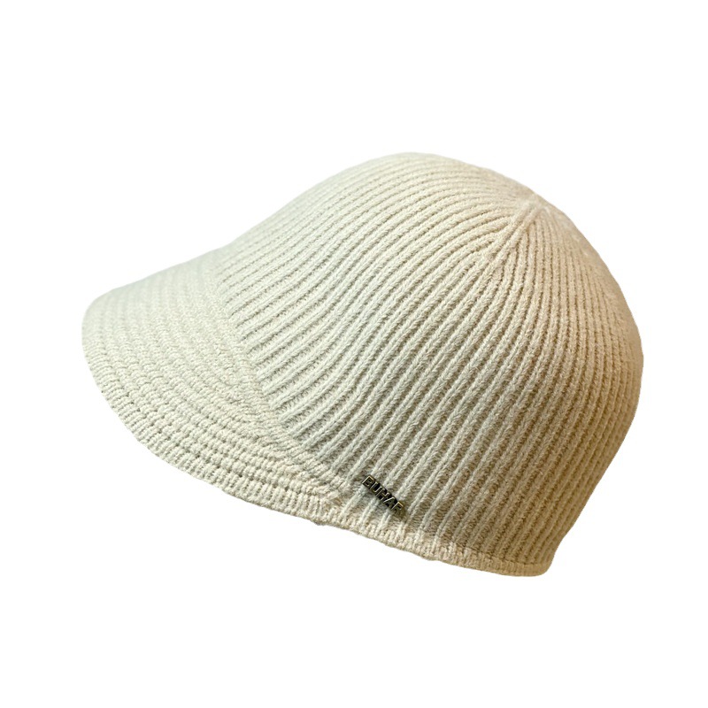 Neue Herbst und Winter Ente Zunge Design Sinn Streifen Kleine Stirnband frauen Strickmütze_voghion.com