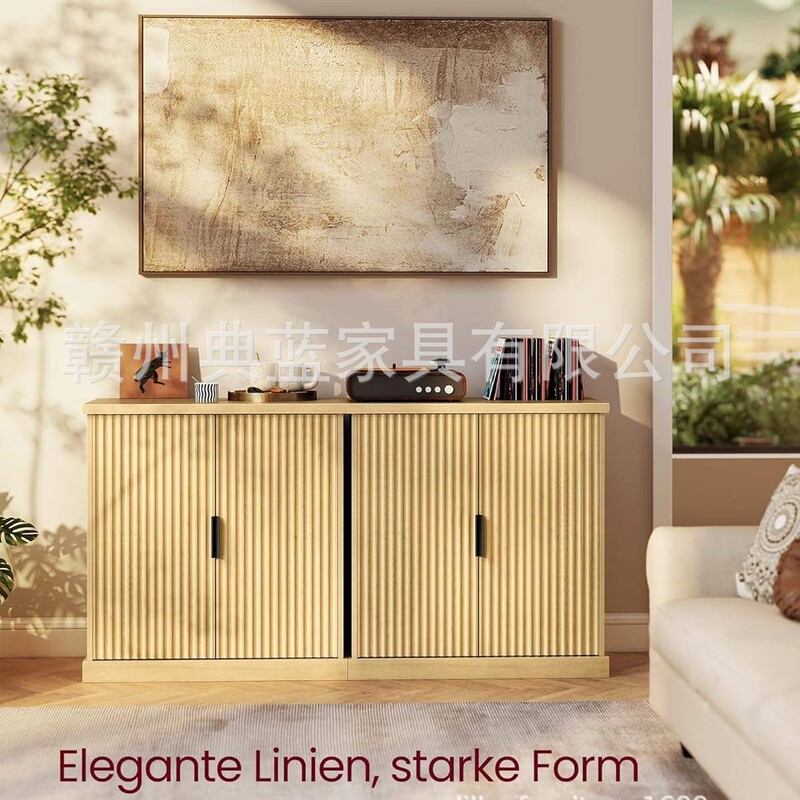 Modern panel furniture sideboard with drawers, coffee bar, Amazon cross-border source, concave-convex surface sideboard Modern panel furniture sideboard with drawers, coffee bar, Amazon cross-border source, concave-convex surface sideboard