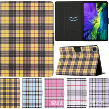 适用IPAD56 AIR123 9.7 10.2 10.5 PRO11 MINI123456格子纹保护套