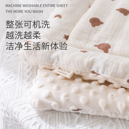 Baby stroller cushion, autumn and winter thickened pure cotton gauze flannel non-slip baby-specific stroller cotton pad small mattress