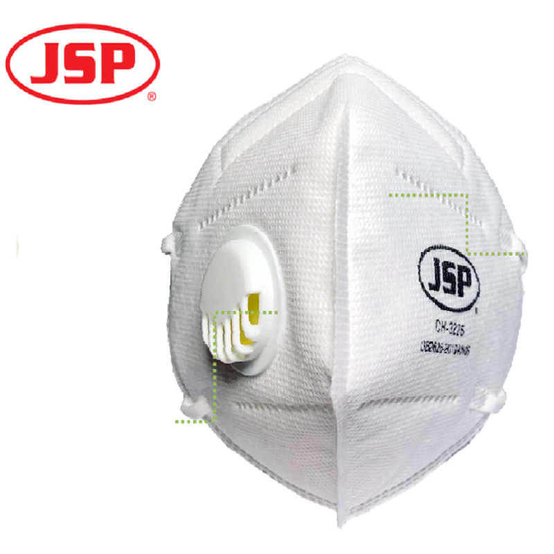 JSP洁适比KN95防护口罩防尘男女呼吸阀透气成人白色口罩CH-3225