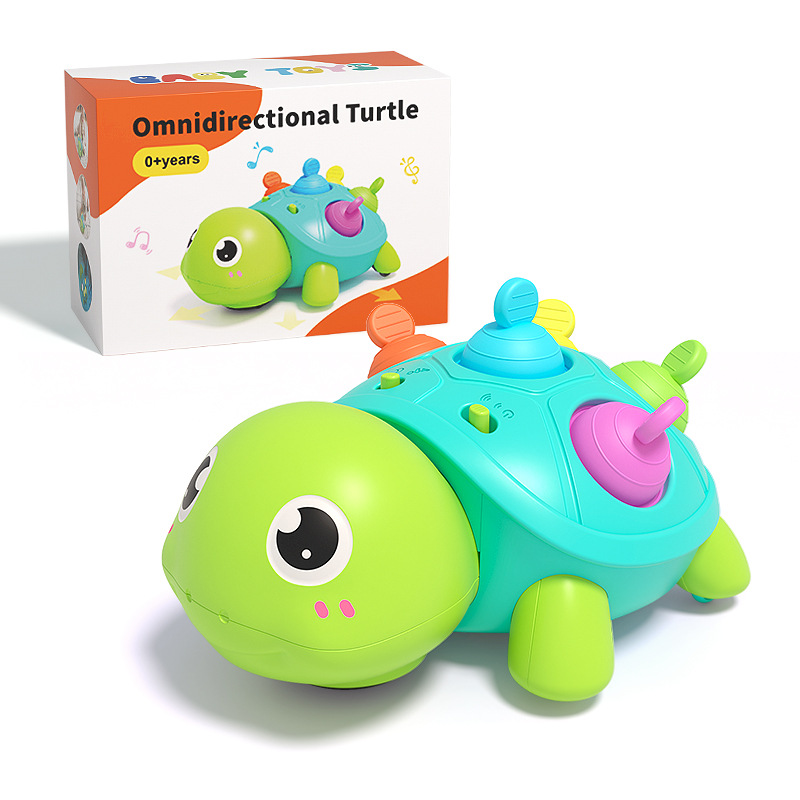 Tortuga infantil transfronteriza aprendiendo a rastrear juguetes sonidos y luces tranquilizadores roer mini burbujas niños 0 - 1 años de edad bebé
