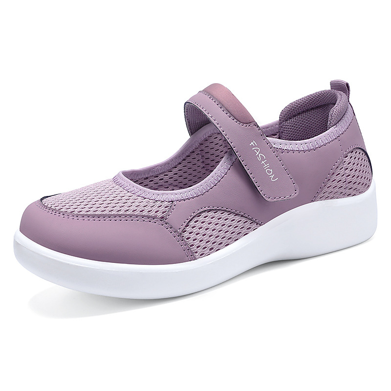 Zapatos de mujer zapatos de mujer transfronterizos verano nuevo estilo suela suave sin pies cansados zapatos de madre Velcro de mediana edad y ancianos zapatos casuales para ancianos