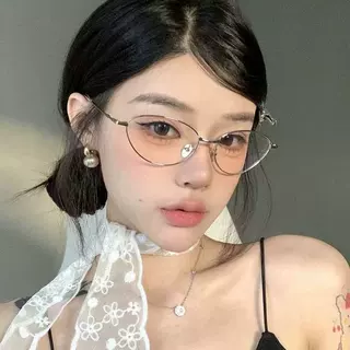 新款欧美复古轻奢金丝椭圆边框近视眼镜女可配度数时尚高颜值潮流