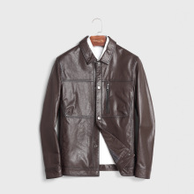 头层绵羊皮真皮皮衣男新款商务休闲高端中年翻领皮夹克外套