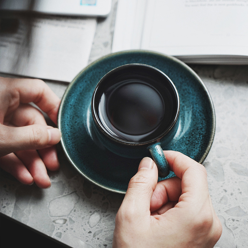 Kilno transfronterizo de tazas de café de cerámica plato conjunto de tazas de regalo de acompañante creativo taza de té de la tarde taza de café