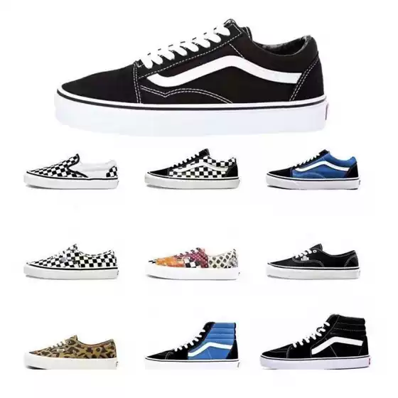Vans Canvas Classic Unisex Round-Toe Skateboarding Shoes Retro Low-Top Sneakers