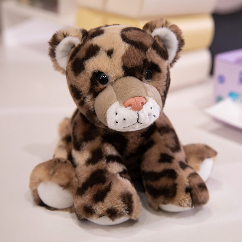 Animales del bosque Tigre Leopardo Raccoon Doll Niños Muñeca de confort Golden Retriever Rana Peluches Muñeca de agarre