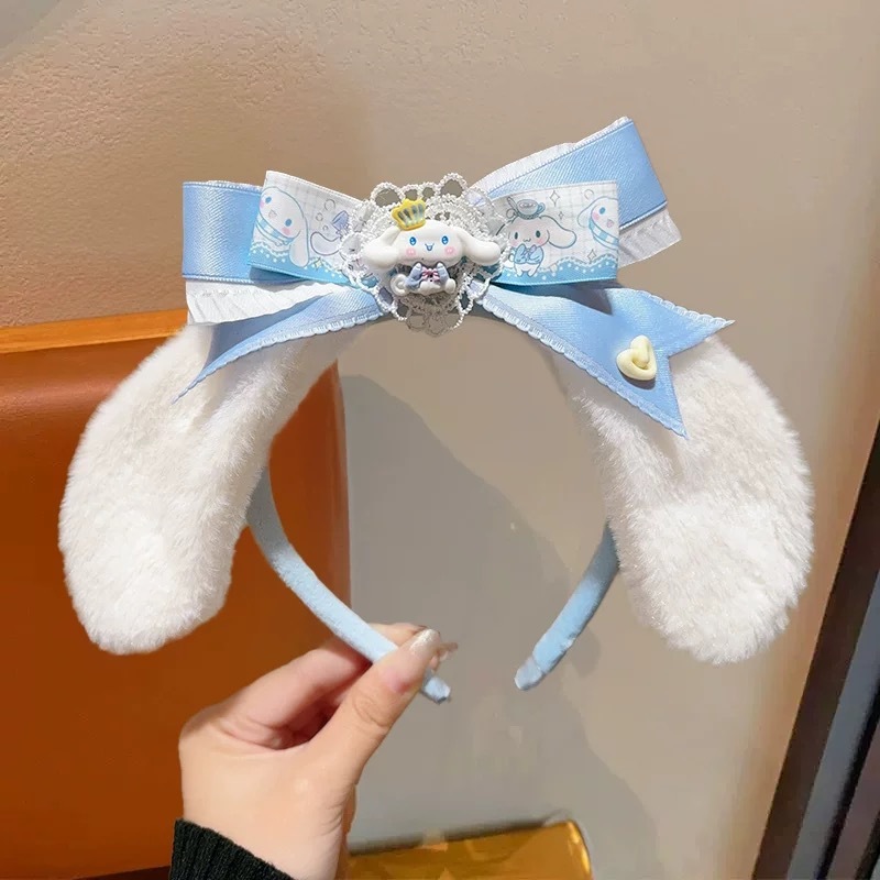儿童毛绒发箍可爱美乐蒂卡通蝴蝶结头箍女童装饰发卡头饰冬季新款|undefined