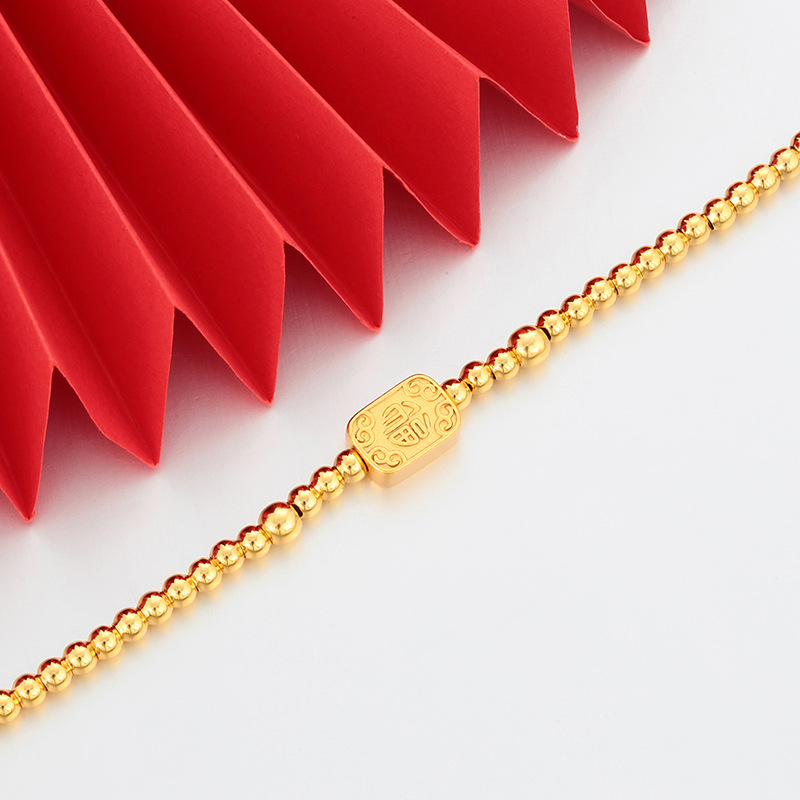 Xuping Europa y los Estados Unidos pulsera de esferas transfronterizas aleación de cobre chapado 24k marca cuadrada geométrica ligera de lujo temperamento joyas al por mayor mujeres