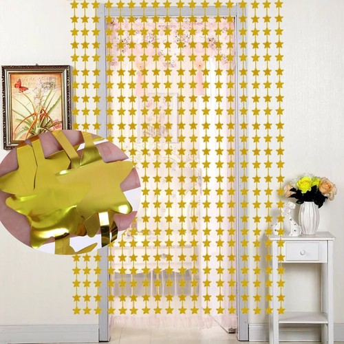 18 Stars and Rain Silk Curtains Birthday Party Decoration Scene Layout Props American Independence Day Pentagram Stars and Rain Silk Curtains