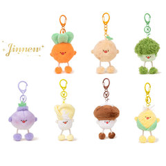 Jinnew新商品嬉しいmini野菜のぬいぐるみがぬいぐるみのハンモックを引っ張っています。