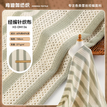 棉涤针织布条纹布料 蕾丝经编弹力提花网眼透气速干罩衫服装面料