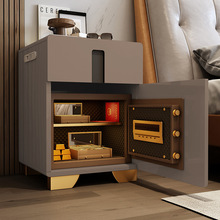 卧室智能床头柜带保险箱现代简约隐藏式床边小柜子可无线充收纳柜