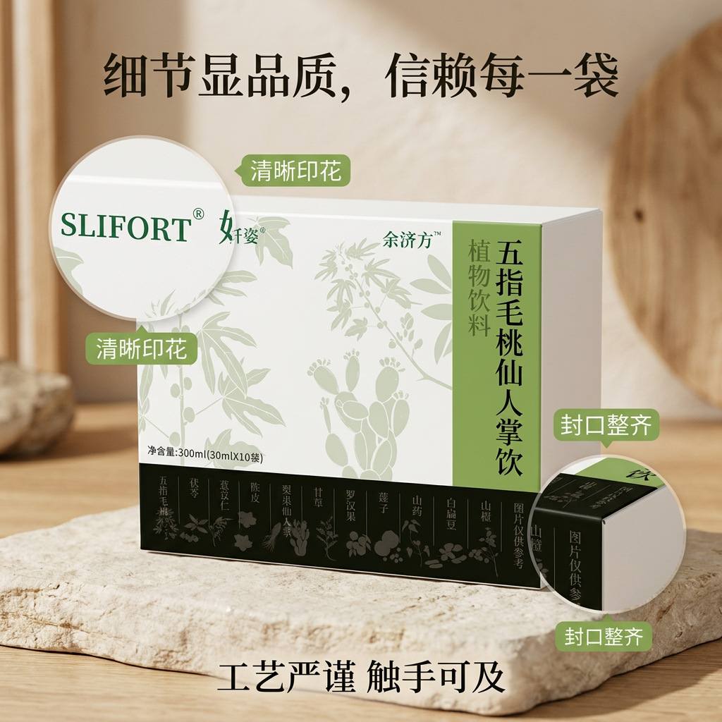 Five Leaf Fig Root Cactus Herbal Drink Ready to Drink Oral Beverage 300ml 10 Bottles overview