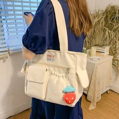 ショルダーバッグ小衆デザインinsハンドバッグ女性純色トートバッグ大容量韓国版レジャー学生補習バッグ